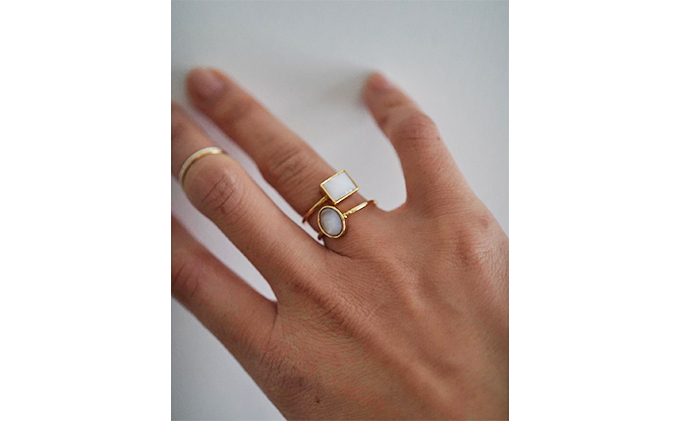 池蝶貝（イケチョウガイ）オーバルリング【10号】