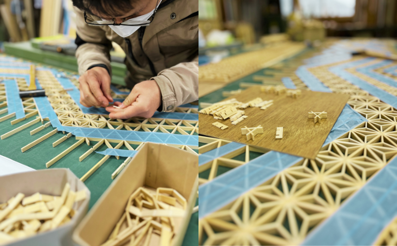 組子行灯ー格子ー 工芸品 アート 和風 置物 壁掛け 壁飾り インテリア 滋賀県 米原市