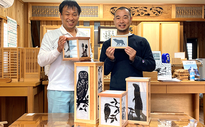 【笹木木工×早川鉄兵】切り絵のミニパネル