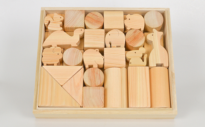 国産ひのき積み木セット（L）
