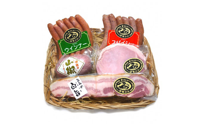 ハム 伊吹の旨味ハム セット ロースハム 山椒 ソーセージ ウィンナー ウインナー ベーコン 詰め合わせ ギフト キャンプ BBQ 肉 お肉 豚 豚肉 食べ比べ おつまみ つまみ 伊吹 国産 箱入り のし 熨斗 対応可