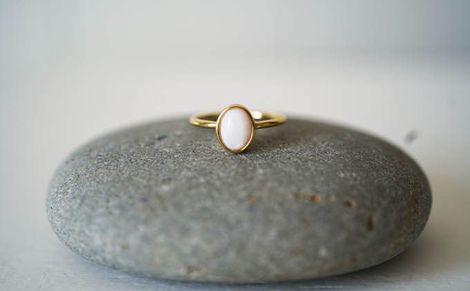 池蝶貝（イケチョウガイ）オーバルリング【10号】