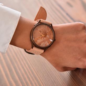 腕時計 本革 レザー 近江牛 ハンドメイド 手作り ベージュ 生成色 贈り物 ギフト プレゼント 国産 受注生産 滋賀県 竜王 岡喜