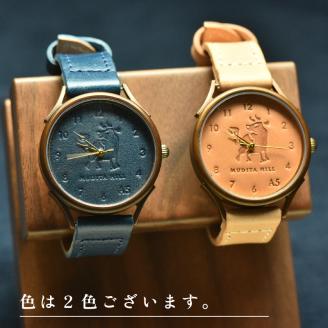 腕時計 本革 レザー 近江牛 ハンドメイド 手作り ベージュ 生成色 贈り物 ギフト プレゼント 国産 受注生産 滋賀県 竜王 岡喜