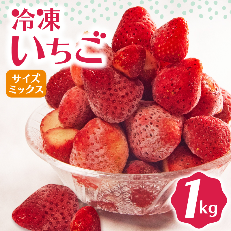 冷凍 いちご 1kg 完熟 ヘタ取り サイズミックス イチゴ 苺 冷凍いちご 果物 スイーツ デザート フルーツ アイス ジャム シャーベット ベリー 氷菓 甘い オススメ 人気 滋賀県 竜王町 ひさだ苺農園
