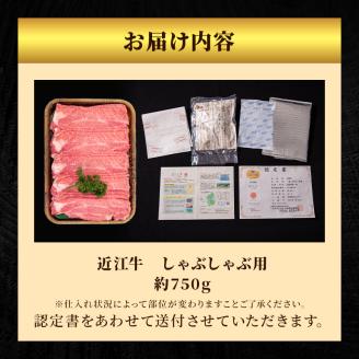 近江牛特選霜降りしゃぶしゃぶ用約750g【納期 最長３カ月】牛肉 黒毛和牛 肩ロース モモ しゃぶしゃぶ しゃぶしゃぶ用 肉 お肉 牛 和牛 納期 最長3カ月  冷蔵 ブランド牛