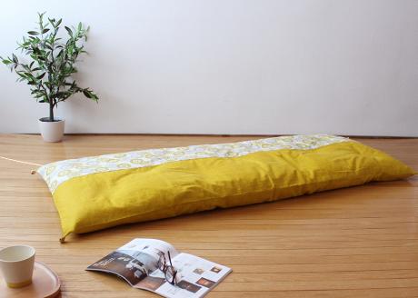 【洛中高岡屋】カバータイプごろ寝敷きふとん（普通サイズ・菜の花フローラル）