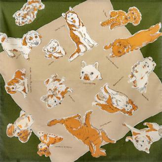 【三陽商事】浅山美里97cm風呂敷（DOGS）(京都/大判/犬/イヌ/薄手/エコバック/綿100％)