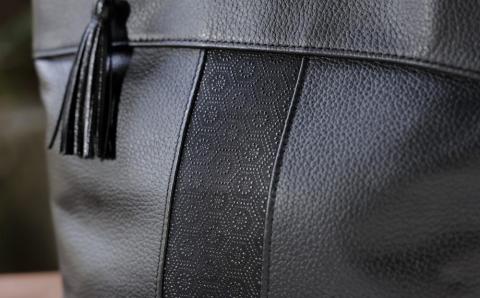 【ラジルマ】市田ひろみ　印伝使い牛革手提げバッグ