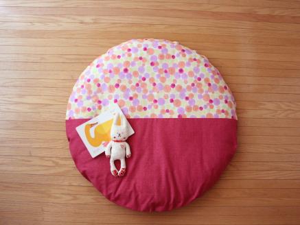 【洛中高岡屋】せんべい座ぶとん（撥水ヌード座布団＆洗えるカバーセット）（しゃぼんはる&躑躅色）