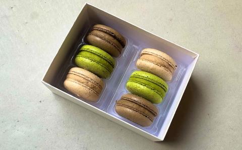 【菓子工房 圭】京都 和風マカロン6個入（宇治抹茶・丹波黒豆きな粉・宇治焦し焙じ茶）