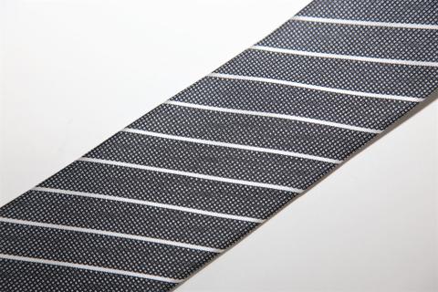 【西陣活性化を応援！】シルク100％西陣織ネクタイ（ストライプ白ライン・グレー）