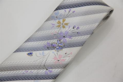 【西陣活性化を応援！】シルク100％西陣織手書きネクタイ（誕生花・４月さくら）