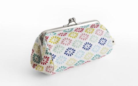 【AYANOKOJI】TAWARA型がま口コスメポーチ 中サイズ(京都菊菱 白)