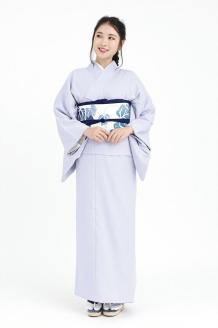 【たゆたふ】30秒で着られる色無地 袷　六花（ROCCA）（薄グレー　Ｌサイズ）