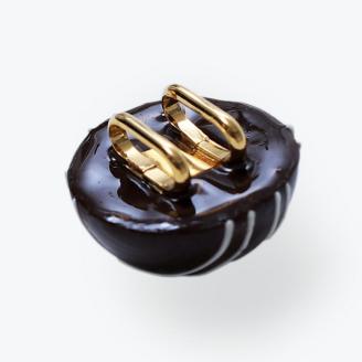 【たゆたふ】一点一点手作りの完全オリジナル　チョコレート帯留（ビターチョコ）