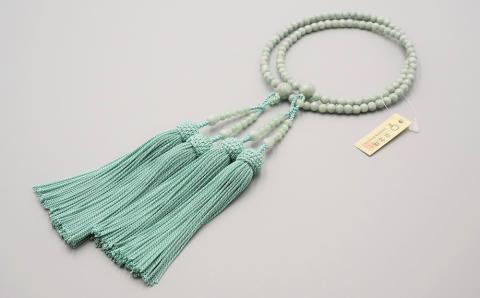 【神戸珠数店】〈京念珠〉 本翡翠 女性用本式数珠【数珠袋付き】