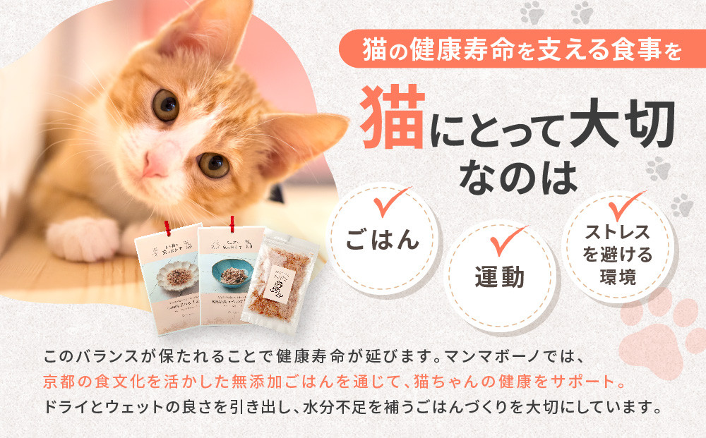【MANMA BUONO】猫の手作りごはん お試しAセット3種｜京都 ペットフード ブランド 有名 人気ペットフード［ 愛猫の健康を支える ペーットフード 3種 人気セット こだわり 美味しい 栄養 ごはん 食事 人気 おすすめ お取り寄せ 通販 送料無料 ふるさと納税 ］