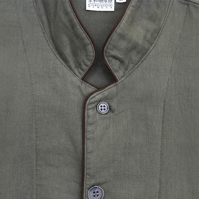 【大東寝具】京和晒綿紗 ガーゼパジャマ 2重合わせ 草木染め≪すみくろ≫ Mサイズ（男女兼用）［ 京都 寝具 老舗 パジャマ 人気 おすすめ ガーゼ 快眠 健康 やわらかい お取り寄せ 通販 送料無料 ふるさと納税 ］