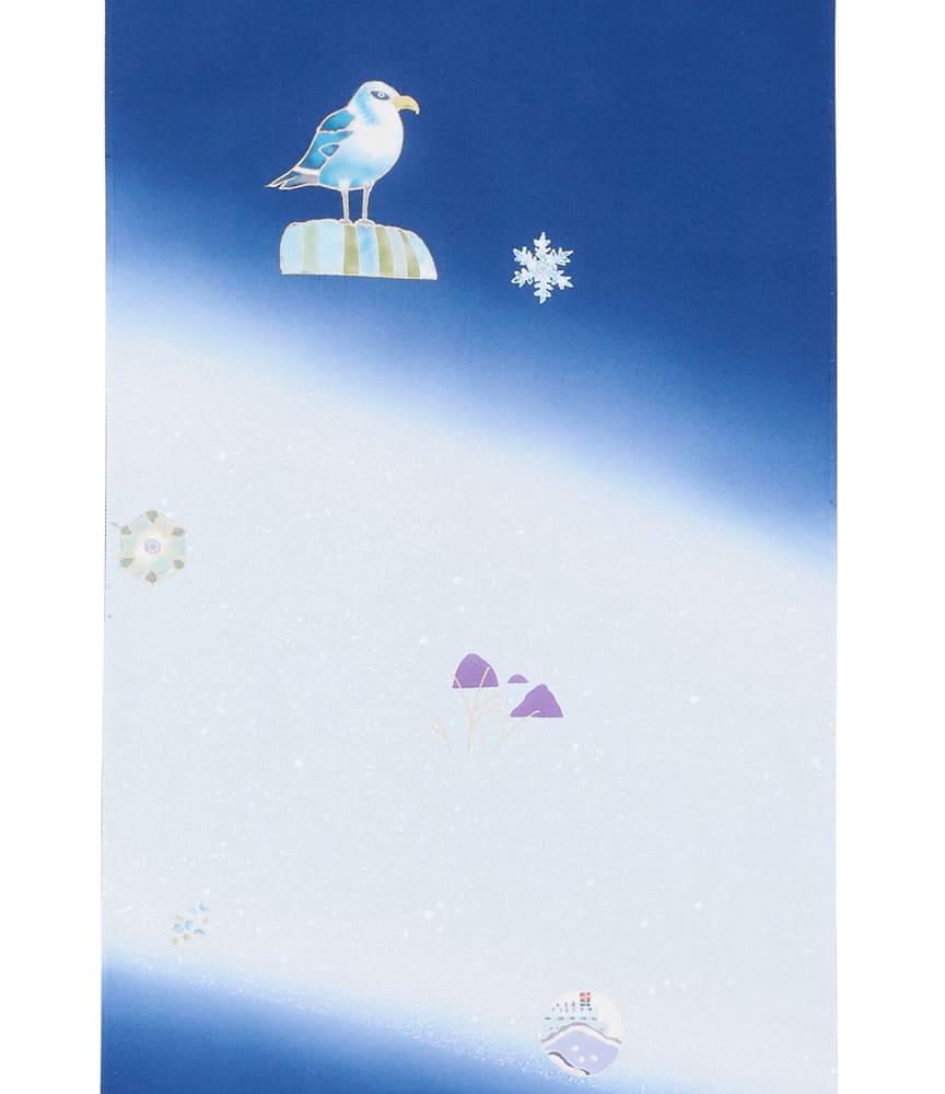 【京都工芸染匠協同組合】石川さゆりさんデビュー50周年記念 コンペ特別賞受賞 付下げ着尺【B】「津軽海峡・冬景色俯瞰図」