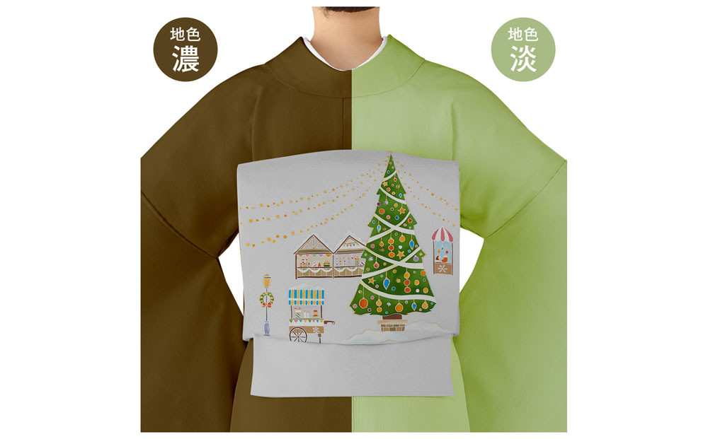 【和装振興応援プロジェクト】歳時記12月1「クリスマス・クリスマスマーケット」京手描友禅 染帯｜染帯 着物 織物 人気 おすすめ [ 手描友禅 帯 染匠 職人 歳時記 人気 おすすめ ギフト プレゼント お取り寄せ 通販 送料無料 ふるさと納税 ]