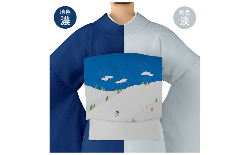 【和装振興応援プロジェクト】歳時記12月2「スキー」京手描友禅 染帯｜染帯 着物 織物 人気 おすすめ [ 手描友禅 帯 染匠 職人 歳時記 人気 おすすめ ギフト プレゼント お取り寄せ 通販 送料無料 ふるさと納税 ]