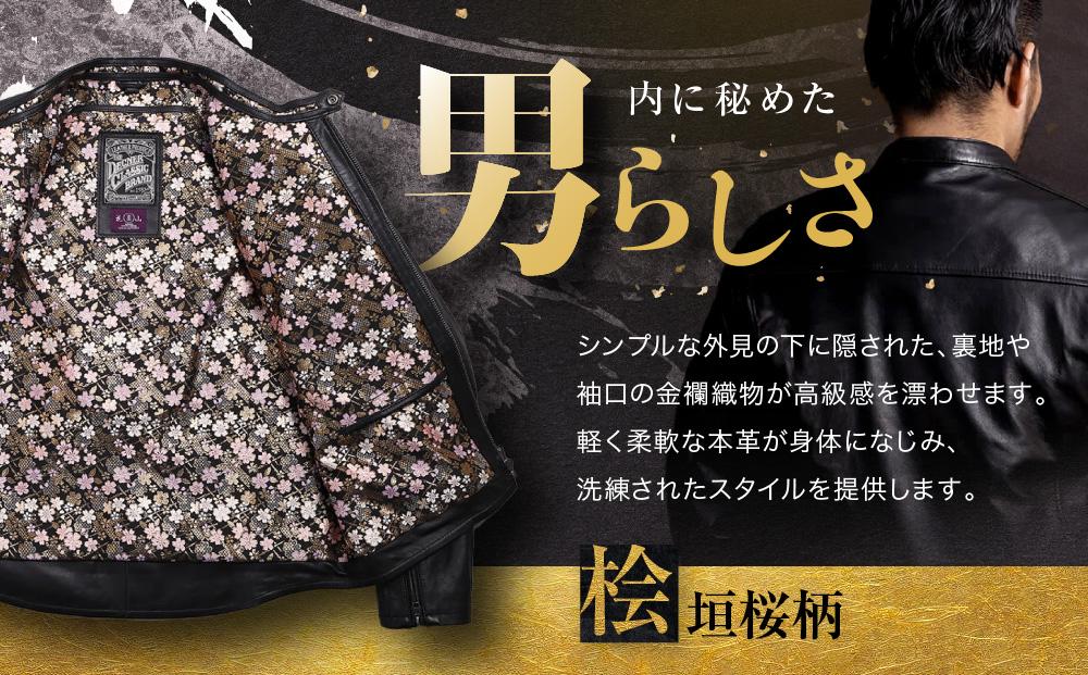 【デグナー】クラシック×花山コラボジャケット 21SJ-14K 桧垣桜柄＜XLWサイズ＞［ 京都 バイクギア ジャケット 人気 おすすめ 革 レザー ツーリング ライダー バイカー バイク ブランド メーカー ギア パーツ ］