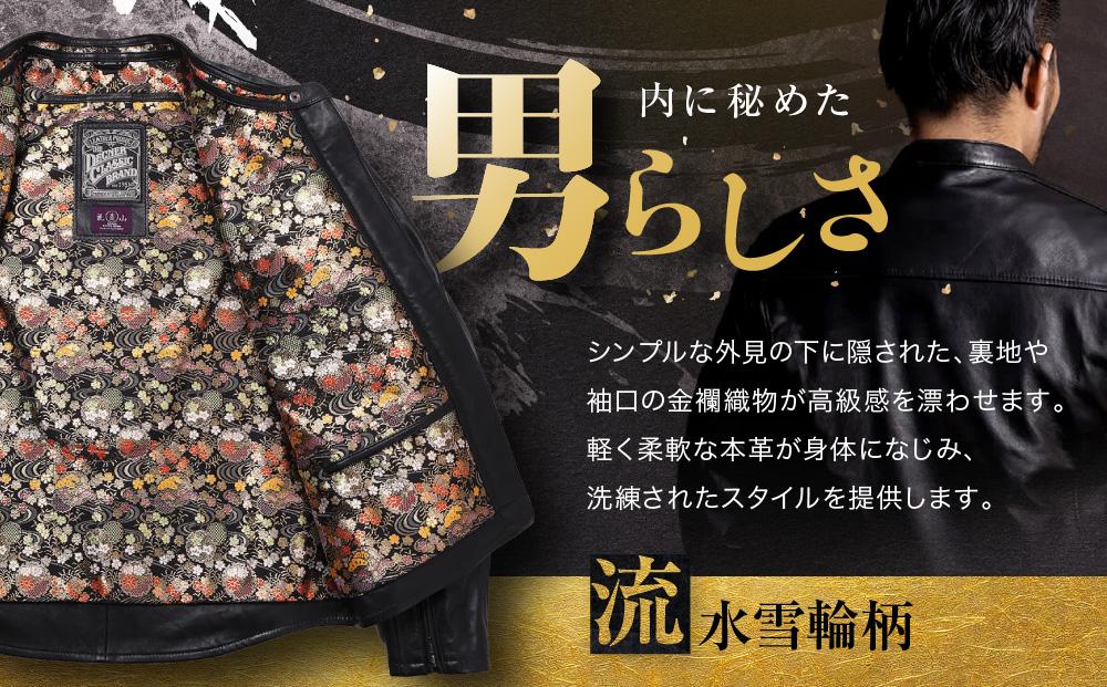 【デグナー】クラシック×花山コラボジャケット 21SJ-14K 流水雪輪柄＜Lサイズ＞［ 京都 バイクギア ジャケット 人気 おすすめ 革 レザー ツーリング ライダー バイカー バイク ブランド メーカー ギア パーツ ］