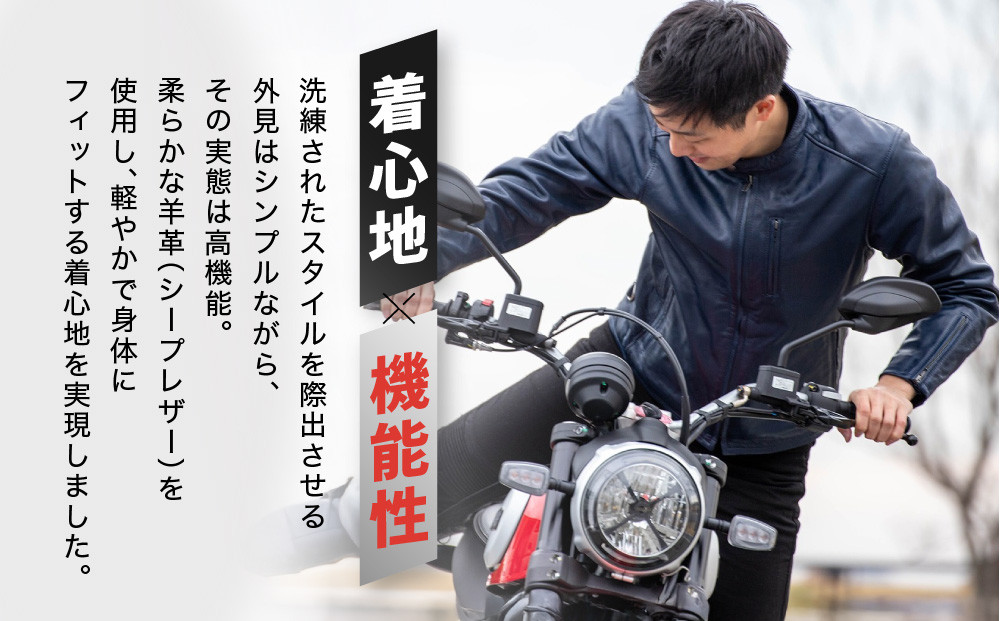 【デグナー】レザージャケット ネイビー〈XLサイズ〉22SJ-3［ 京都 バイクギア ジャケット 人気 おすすめ 革 レザー ツーリング ライダー バイカー バイク ブランド メーカー ギア パーツ ］