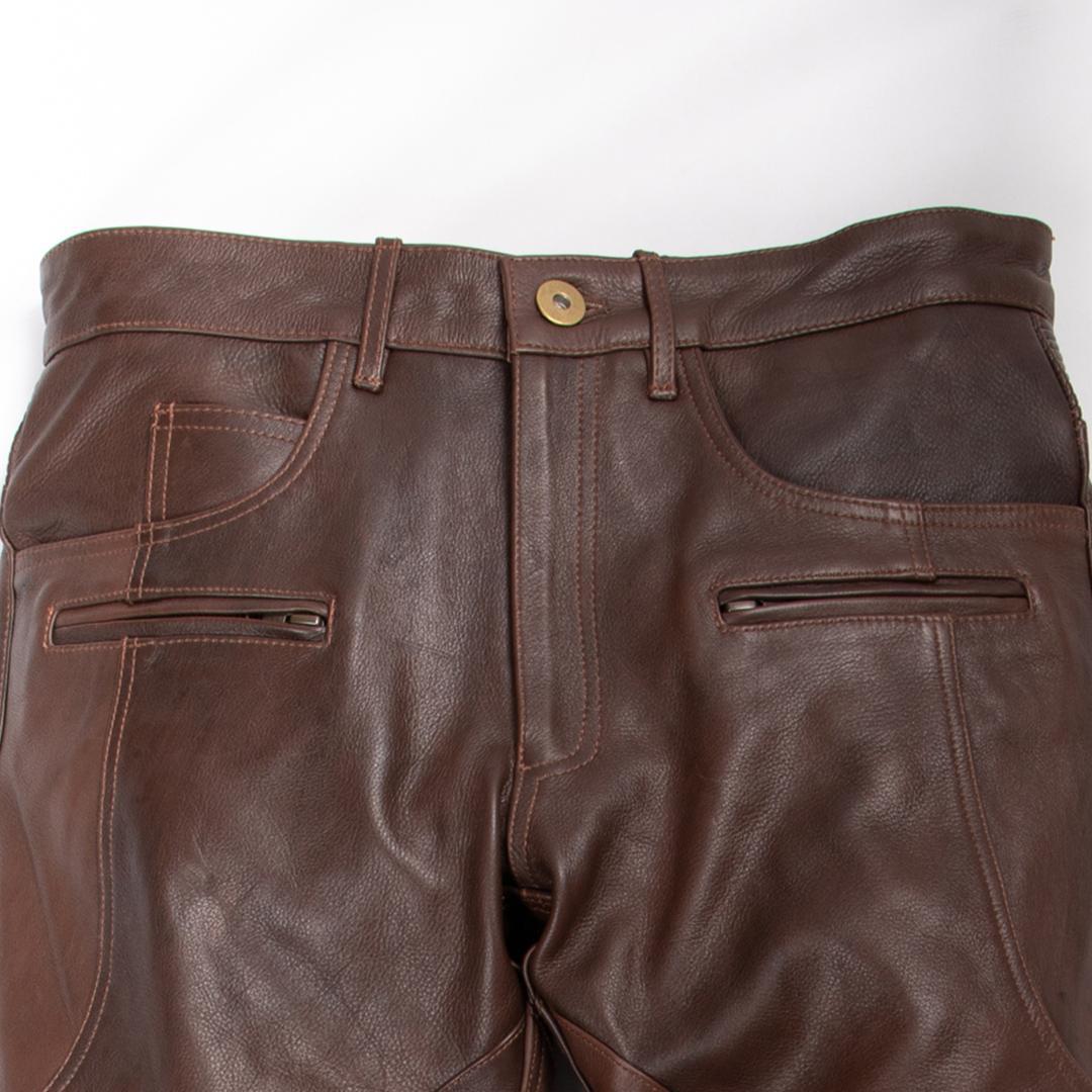 【デグナー】メンズカップ付レザーパンツ [DP-28] ブラウン 〈Mサイズ〉［ 京都 八王子 バイクギア ブランド 大好評 レザー パンツ 人気 おすすめ 牛革 革 ツーリング ライダー バイカー バイク パーツ 通販 送料無料 ふるさと納税 ］