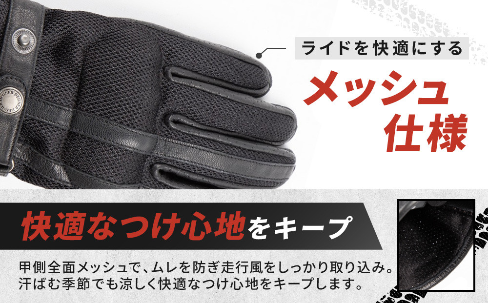 【デグナー】メッシュグローブ[TG-96M]ブラック＜XLサイズ＞［ 京都 バイク 革製品 ブランド グローブ 人気 おすすめ 革 ハーフ メッシュ レザー ツーリング ライダー バイカー バイクギア メーカー ギア パーツ 送料無料 ふるさと納税 ］