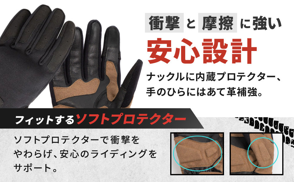 【デグナー】テキスタイルグローブ [TG-86] ブラック-ブラック ＜XLサイズ＞［ 京都 バイク 革製品 ブランド グローブ 人気 おすすめ 手袋 革 レザー ツーリング ライダー バイカー バイクギア メーカー ギア パーツ 送料無料 ふるさと納税 ］