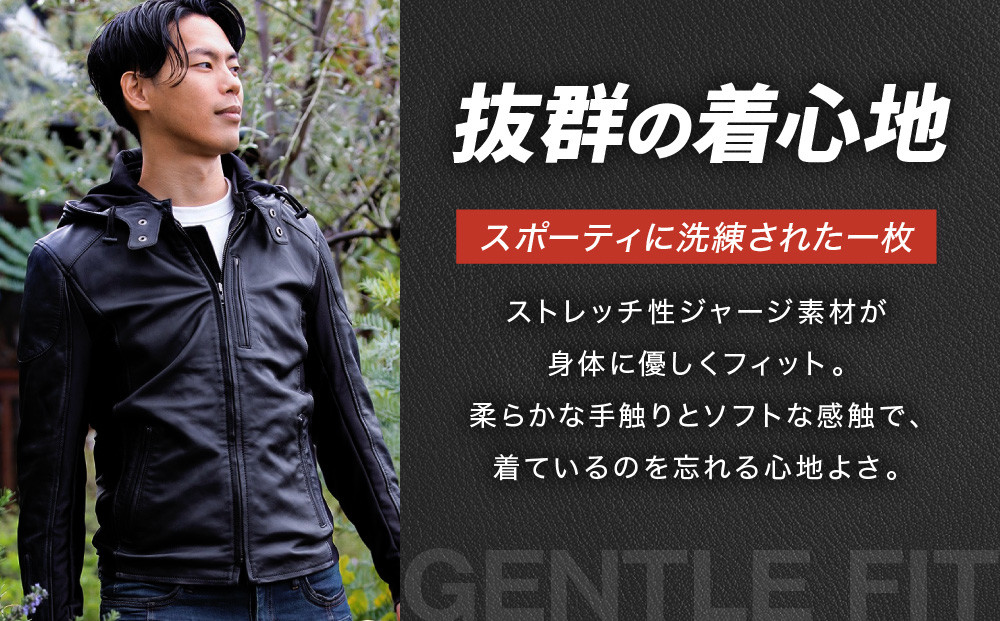 【デグナー】フード付きレザージャケット [24SJ-3] ＜Sサイズ＞［ 京都 バイク 革製品 ブランド レザー フード ジャケット 人気 おすすめ かっこいい おしゃれ 上着 革 ツーリング ライダー バイカー バイクギア メーカー ギア パーツ 送料無料 ふるさと納税 ］