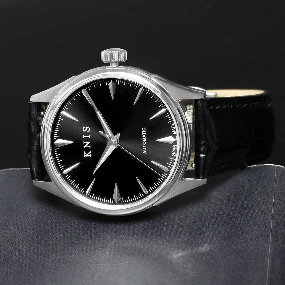 【KNIS KYOTO】サンレイダイアル 日本製 自動巻き 腕時計 革ベルト レザー ブラック［ 京都発 腕時計 ブランド おしゃれ 人気 おすすめ ウォッチ 時計 高級 ファッション お取り寄せ 通販 ニス ふるさと納税 ］
