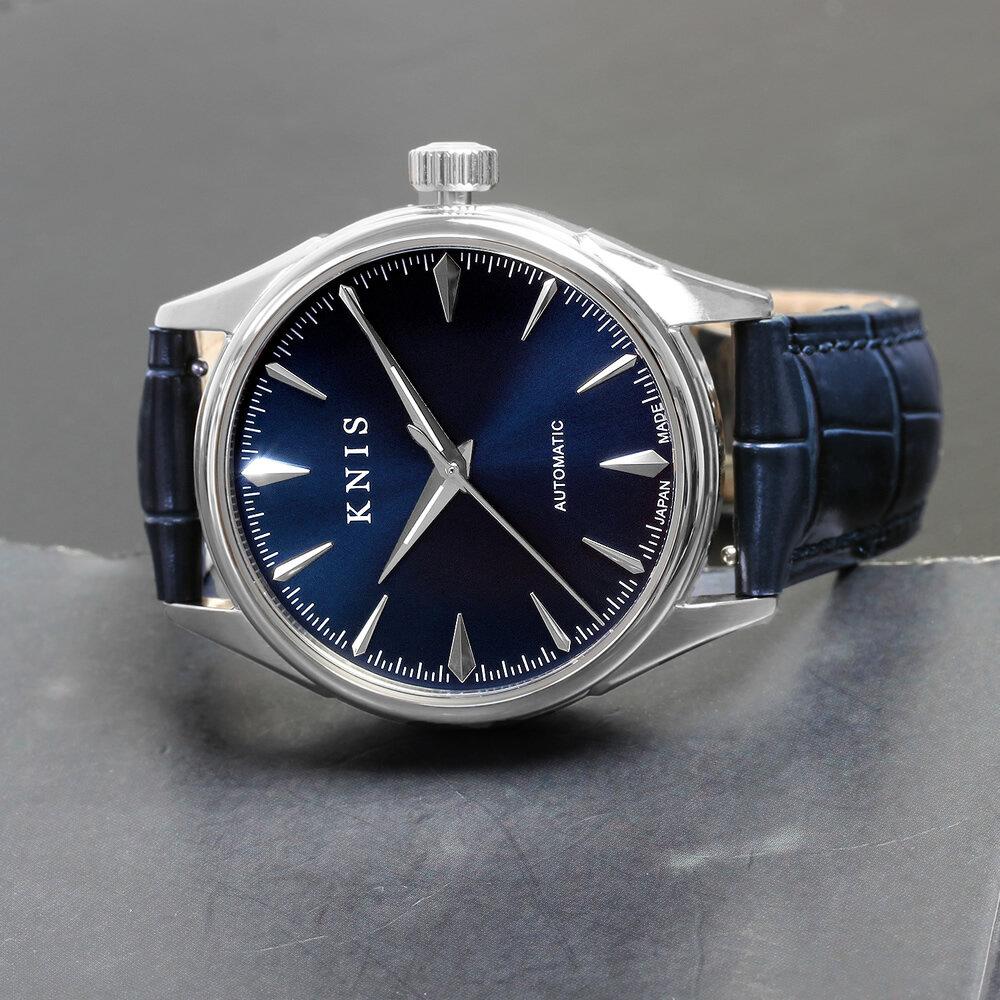 【KNIS KYOTO】サンレイダイアル 日本製 自動巻き 腕時計 革ベルト レザーブルー［ 京都発 腕時計 ブランド おしゃれ 人気 おすすめ ウォッチ 時計 高級 ファッション お取り寄せ 通販 ニス ふるさと納税 ］