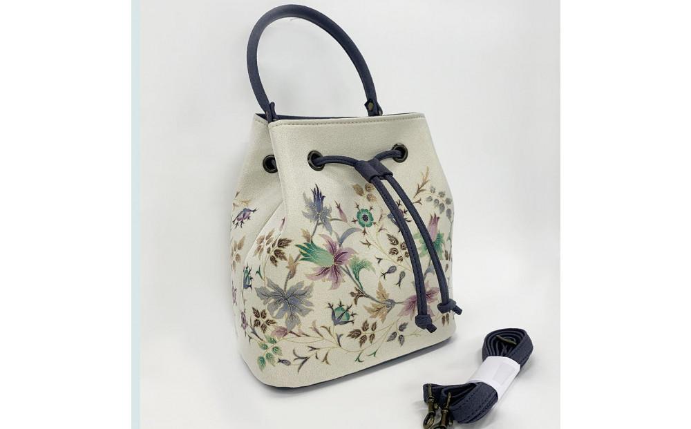 【京都丸紅】V&A京友禅巾着バッグ（オフ）