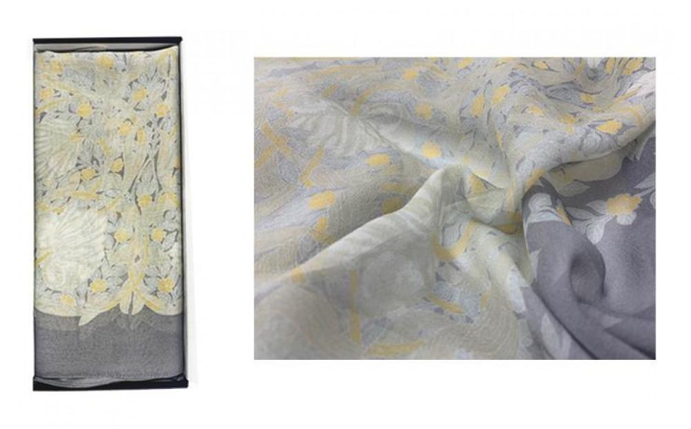 【京都丸紅】V&Aシルクオーガンジーショール（グレー）