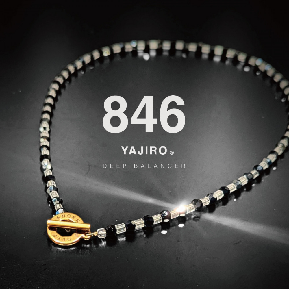 【846YAJIRO】スポーツネックレス 8シリーズ ネックレス GOLD TITA22〈DEEP BLACK・Mサイズ45センチ〉｜京都 アスリートネックレス 人気［ 磁気ネックレス プロ選手愛用 スポーツブランド 疲労回復 体調管理 睡眠 健康 おしゃれ スポーツ 人気 おすすめ お取り寄せ 通販 送料無料 ふるさと納税 ］