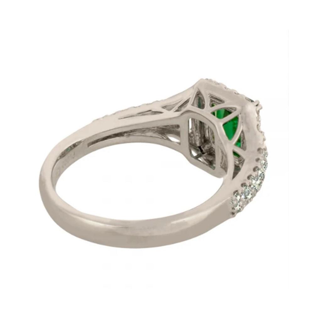 【高島屋選定品】＜京セラ＞クレサンベール＜エメラルド／ダイヤモンド／プラチナ＞PT900 リング エメラルドカット 5月誕生石 ［ 京都 宝石 ジュエリー 人気 おすすめ 高級  特別 おしゃれ ファッション ブランド ダイヤ エメラルド ］