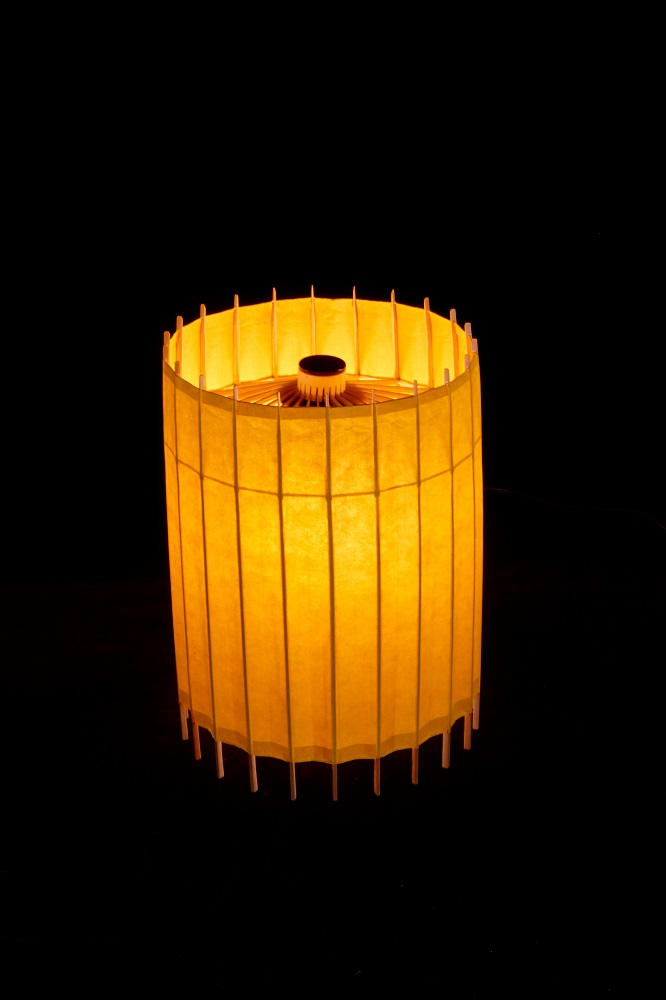 【日吉屋】自立式テーブルスタンド照明 和紙の色（山吹色）