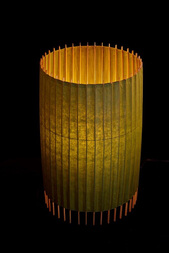 【日吉屋】自立式スタンド照明 和紙の色（松葉色）