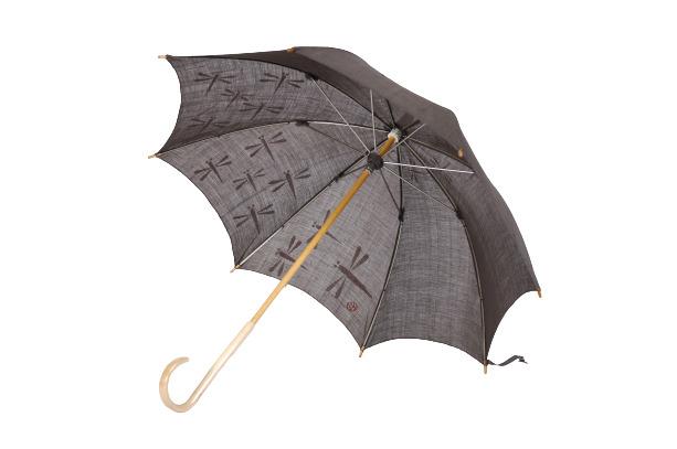 【日吉屋】ぱらそる(和風日傘) トンボ渦（グレー）