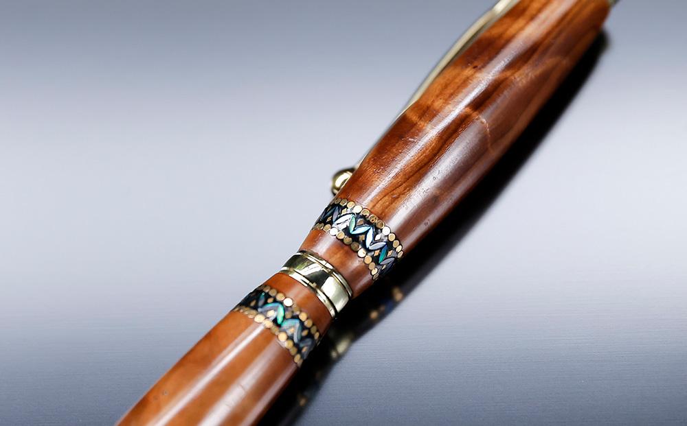 【伝統工芸を応援！】【嵯峩螺鈿・野村】螺鈿ボールペン 屋久杉