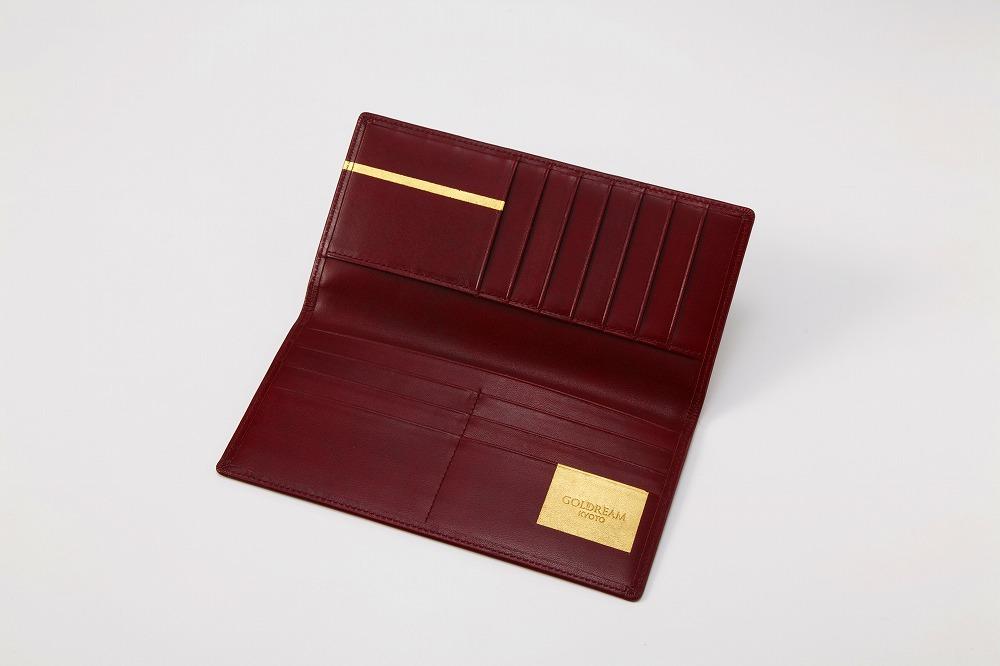 【金箔押　山村】Byobu 長財布（緋色）