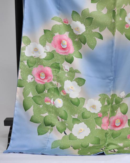 【池内友禅】手描友禅染 振袖（乙女椿）