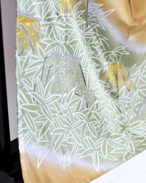 【池内友禅】手描友禅染 色留袖（磐座(いわくら)の庭）