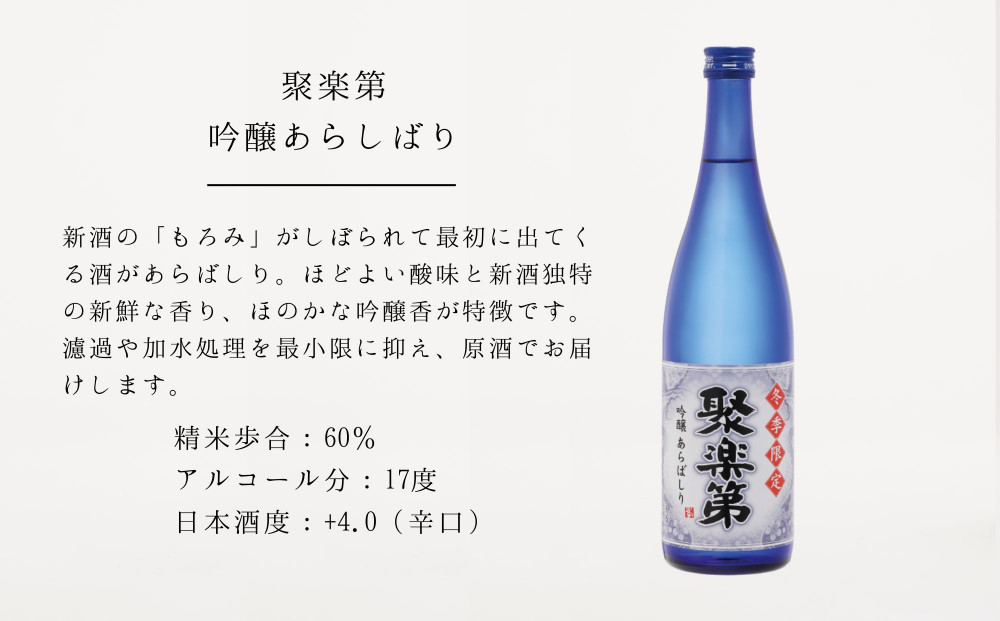《冬季限定》【佐々木酒造】日本酒 新酒しぼりたてセット 720ml×2本 ｜京都 日本酒 人気ブランド［ 老舗酒造 日本酒 聚楽第 原酒 古都 人気 おすすめ お酒 お取り寄せ 通販 送料無料 ふるさと納税 ］