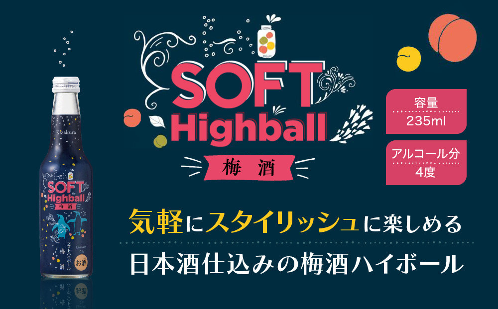 【黄桜】ソフトハイボール梅酒  (235ml×12本)［ キザクラ カッパ 京都 お酒 ハイボール 日本酒 地酒 うめ酒 ウメ ご当地 日常使い 宅飲み 家飲み 晩酌 人気 おすすめ 定番 ギフト プレゼント 贈答 ご自宅用 お取り寄せ おいしい 送料無料 ふるさと納税 ］