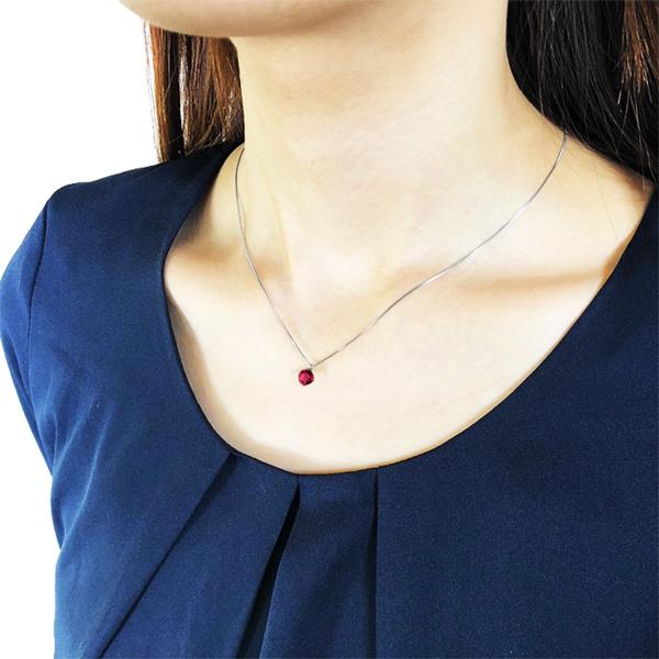 【京セラ】クレサンベール 〈ルビー〉ペンダント【一粒/0.5ctUP/ラウンドブリリアントカット/プラチナ/7月誕生石】