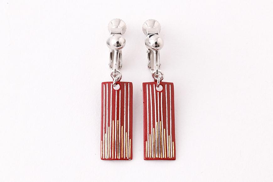 【中嶋象嵌】長四角　イヤリング〈ライン〉